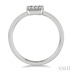 1/8 Ctw Cushion Shape Round Cut Diamond Petite Fashion Ring in 10K White Gold 1/8 Ctw Cushion Shape Round Cut Diamond Petite Fashion Ring in 10K White Gold