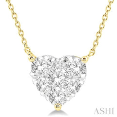 1 Ctw Lovebright Diamond Heart Pendant With Chain in 14K Yellow and White Gold 1 Ctw Lovebright Diamond Heart Pendant With Chain in 14K Yellow and White Gold