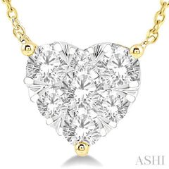 1 Ctw Lovebright Diamond Heart Pendant With Chain in 14K Yellow and White Gold 1 Ctw Lovebright Diamond Heart Pendant With Chain in 14K Yellow and White Gold