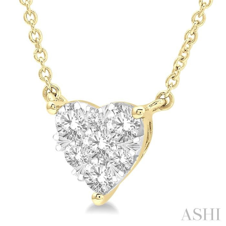 1/2 Ctw Lovebright Diamond Heart Pendant With Chain in 14K Yellow and White Gold 1/2 Ctw Lovebright Diamond Heart Pendant With Chain in 14K Yellow and White Gold