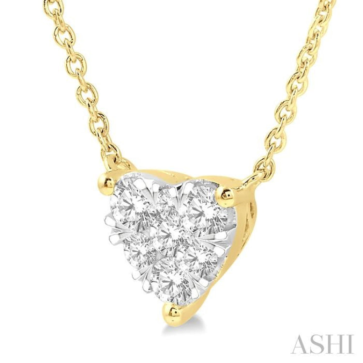 1/4 Ctw Lovebright Diamond Heart Pendant With Chain in 14K Yellow and White Gold 1/4 Ctw Lovebright Diamond Heart Pendant With Chain in 14K Yellow and White Gold