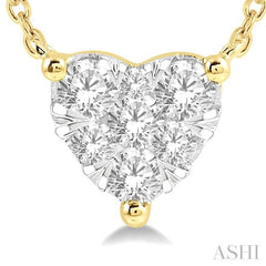 1/4 Ctw Lovebright Diamond Heart Pendant With Chain in 14K Yellow and White Gold 1/4 Ctw Lovebright Diamond Heart Pendant With Chain in 14K Yellow and White Gold