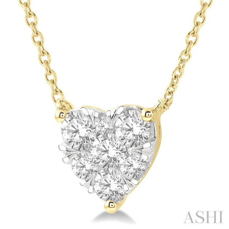 3/4 Ctw Lovebright Diamond Heart Pendant With Chain in 14KYellow and White Gold 3/4 Ctw Lovebright Diamond Heart Pendant With Chain in 14KYellow and White Gold