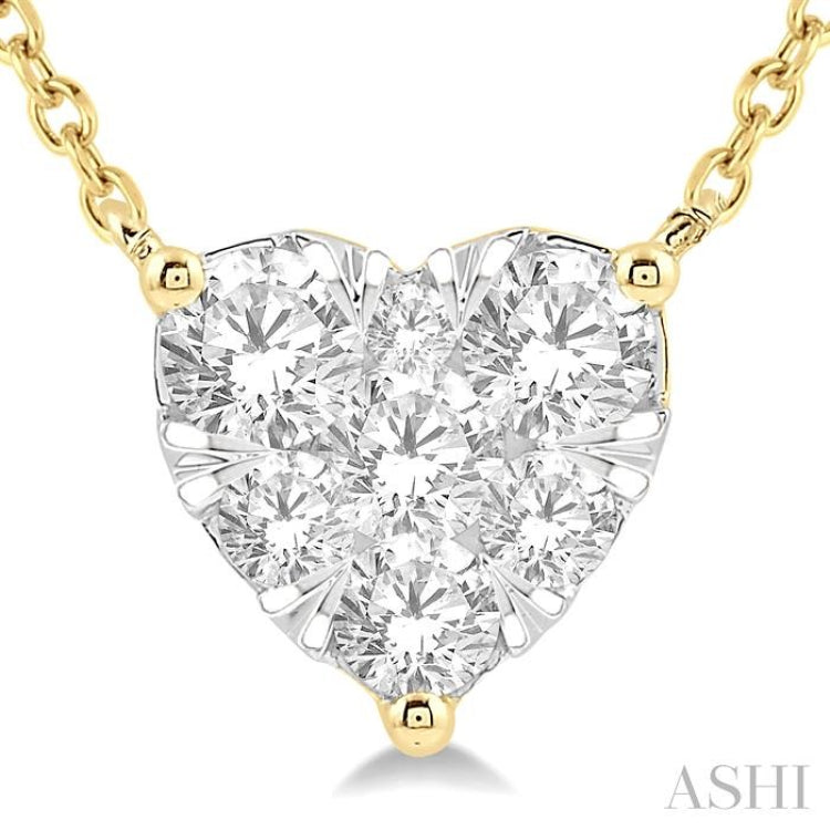 3/4 Ctw Lovebright Diamond Heart Pendant With Chain in 14KYellow and White Gold 3/4 Ctw Lovebright Diamond Heart Pendant With Chain in 14KYellow and White Gold