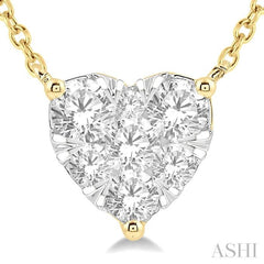 3/4 Ctw Lovebright Diamond Heart Pendant With Chain in 14KYellow and White Gold 3/4 Ctw Lovebright Diamond Heart Pendant With Chain in 14KYellow and White Gold