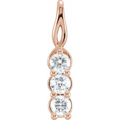 14K Rose 1 CTW Lab-Grown Diamond Three-Stone Pendant 14K Rose 1 CTW Lab-Grown Diamond Three-Stone Pendant