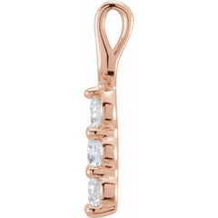 14K Rose 1/2 CTW Lab-Grown Diamond Three-Stone Pendant 14K Rose 1/2 CTW Lab-Grown Diamond Three-Stone Pendant