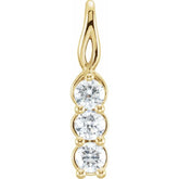 14K Yellow 1 CTW Lab-Grown Diamond Three-Stone Pendant