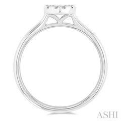 1/4 Ctw Round Cut Diamond Heart Shape Lovebright Ring in 14K White Gold 1/4 Ctw Round Cut Diamond Heart Shape Lovebright Ring in 14K White Gold