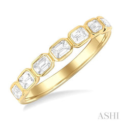 3/4 Ctw East-West Emerald Cut Bezel Diamond Fashion Band in 14K Yellow Gold 3/4 Ctw East-West Emerald Cut Bezel Diamond Fashion Band in 14K Yellow Gold