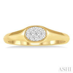 1/8 Ctw Oval Shape Lovebright Diamond Ring in 14K Yellow and White Gold 1/8 Ctw Oval Shape Lovebright Diamond Ring in 14K Yellow and White Gold