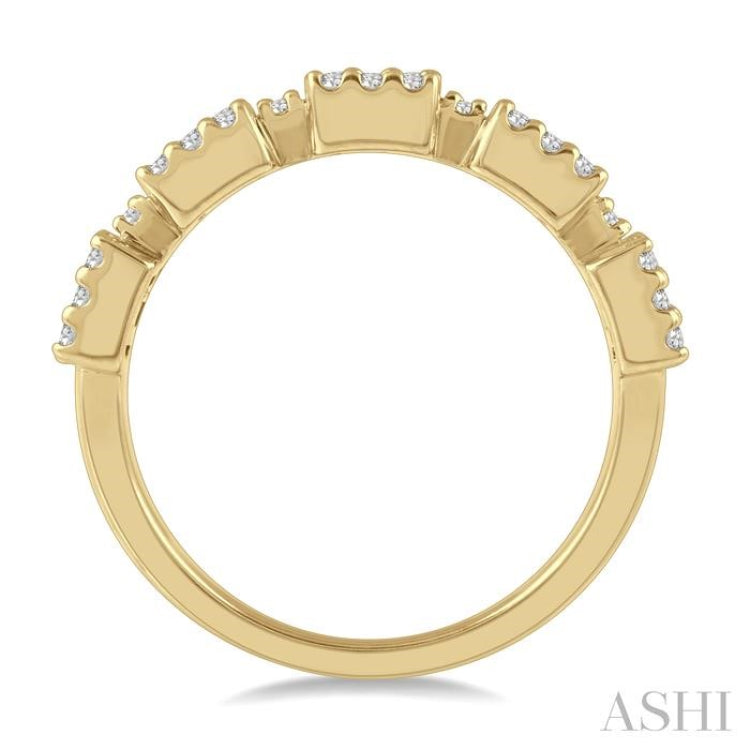 3/4 Ctw Baguette and Round Cut Diamond Fusion Ring in 14K Yellow Gold 3/4 Ctw Baguette and Round Cut Diamond Fusion Ring in 14K Yellow Gold