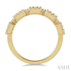 3/4 Ctw Baguette and Round Cut Diamond Fusion Ring in 14K Yellow Gold 3/4 Ctw Baguette and Round Cut Diamond Fusion Ring in 14K Yellow Gold