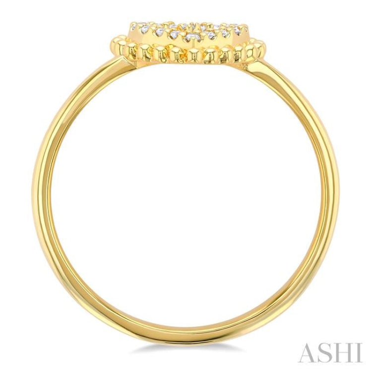 1/10 Ctw Petite Heart Round Cut Diamond Stackable Fashion Ring in 10K Yellow Gold 1/10 Ctw Petite Heart Round Cut Diamond Stackable Fashion Ring in 10K Yellow Gold