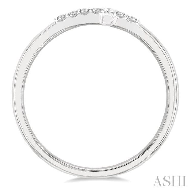 1/10 Ctw Petite Reclining Cross Round Cut Diamond Stackable Fashion Ring in 10K White Gold 1/10 Ctw Petite Reclining Cross Round Cut Diamond Stackable Fashion Ring in 10K White Gold