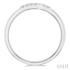 1/10 Ctw Petite Reclining Cross Round Cut Diamond Stackable Fashion Ring in 10K White Gold 1/10 Ctw Petite Reclining Cross Round Cut Diamond Stackable Fashion Ring in 10K White Gold