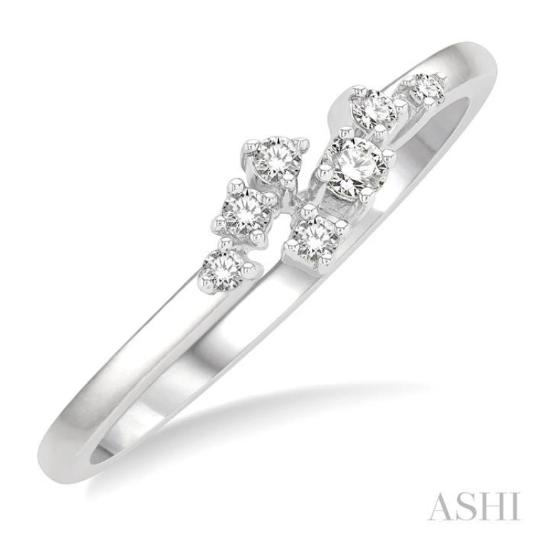 1/8 Ctw Petite Open Center Scatter Round Cut Diamond Fashion Ring in 14K White Gold 1/8 Ctw Petite Open Center Scatter Round Cut Diamond Fashion Ring in 14K White Gold
