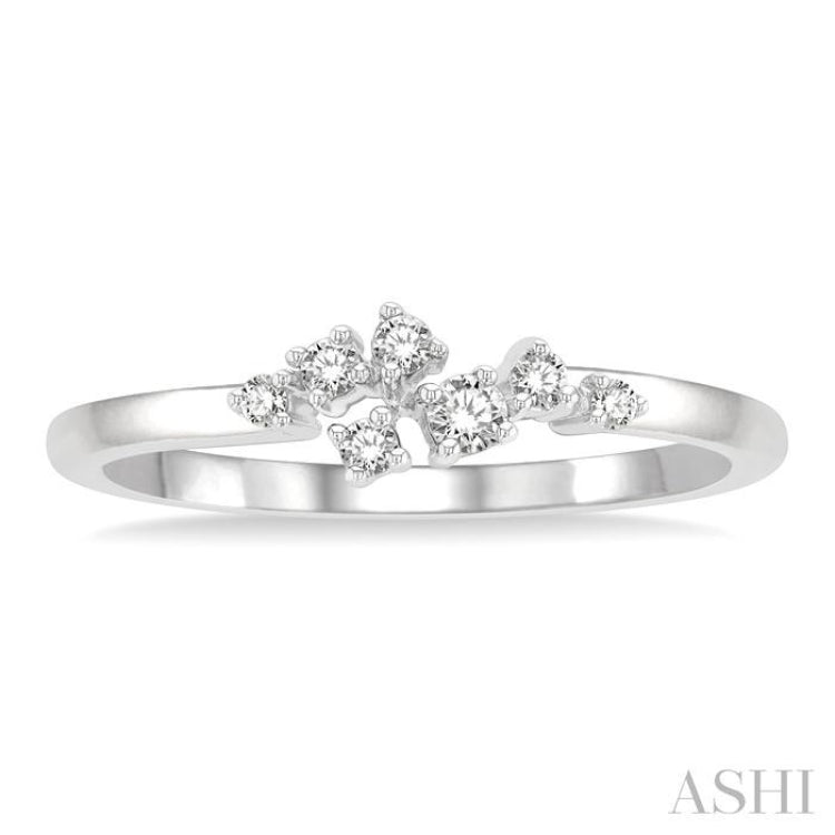 1/8 Ctw Petite Open Center Scatter Round Cut Diamond Fashion Ring in 14K White Gold 1/8 Ctw Petite Open Center Scatter Round Cut Diamond Fashion Ring in 14K White Gold