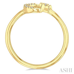1/20 Ctw Petite Crescent and Star Round Cut Diamond Stackable Fashion Ring in 10K Yellow Gold 1/20 Ctw Petite Crescent and Star Round Cut Diamond Stackable Fashion Ring in 10K Yellow Gold