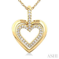 1/10 Ctw Petite Twin Heart Round Cut Diamond Fashion Pendant With Chain in 10K Yellow Gold 1/10 Ctw Petite Twin Heart Round Cut Diamond Fashion Pendant With Chain in 10K Yellow Gold