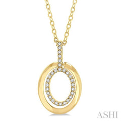 1/10 Ctw Petite Twin Oval Round Cut Diamond Fashion Pendant With Chain in 10K Yellow Gold 1/10 Ctw Petite Twin Oval Round Cut Diamond Fashion Pendant With Chain in 10K Yellow Gold