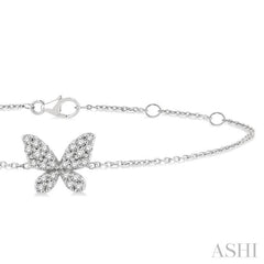 1/6 Ctw Petite Butterfly Round Cut Diamond Fashion Bracelet in 10K White Gold 1/6 Ctw Petite Butterfly Round Cut Diamond Fashion Bracelet in 10K White Gold