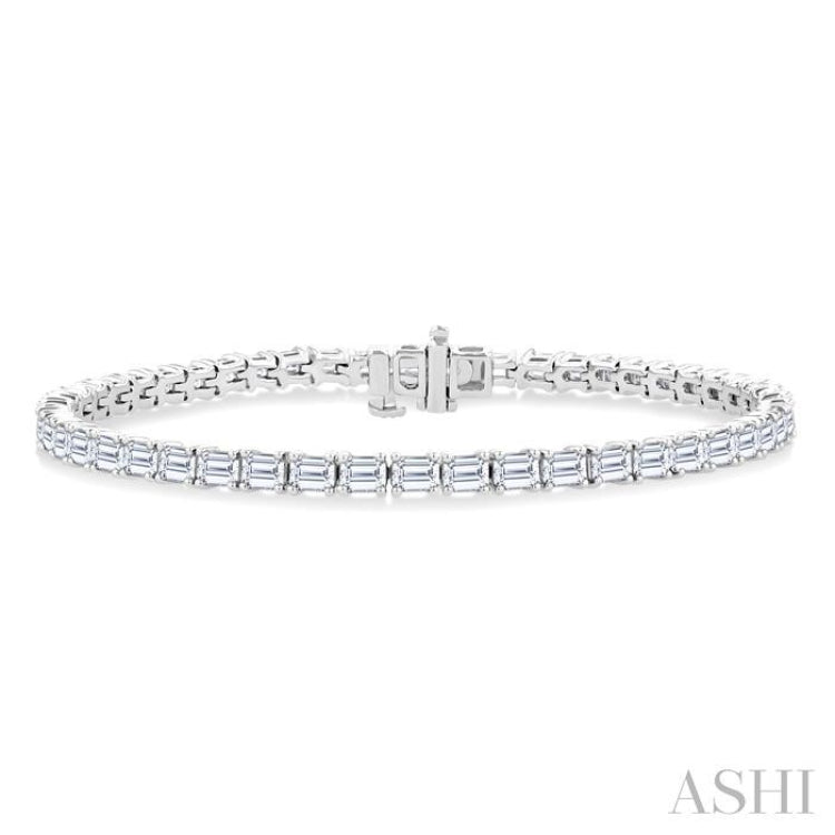 6 Ctw East West Emerald Cut Diamond Fashion Tennis Bracelet in 14K White Gold 6 Ctw East West Emerald Cut Diamond Fashion Tennis Bracelet in 14K White Gold