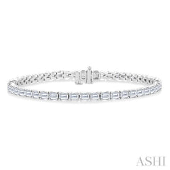 6 Ctw East West Emerald Cut Diamond Fashion Tennis Bracelet in 14K White Gold 6 Ctw East West Emerald Cut Diamond Fashion Tennis Bracelet in 14K White Gold