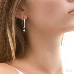 1/3 Ctw Oval Shape Dangler Lovebright Round Cut Diamond Earring in 14K White Gold 1/3 Ctw Oval Shape Dangler Lovebright Round Cut Diamond Earring in 14K White Gold