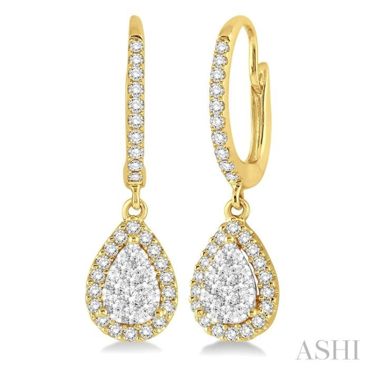 3/8 Ctw Pear Shape Diamond Lovebright Earrings in 14K Yellow and White Gold 3/8 Ctw Pear Shape Diamond Lovebright Earrings in 14K Yellow and White Gold