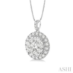 1/2 Ctw Round Cut Diamond Lovebright Pendant in 14K White Gold with Chain 1/2 Ctw Round Cut Diamond Lovebright Pendant in 14K White Gold with Chain