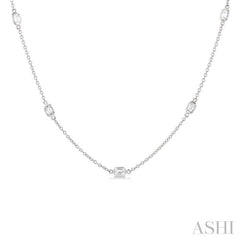 1 Ctw Emerald Cut Diamond Fashion Necklace in 14K White Gold 1 Ctw Emerald Cut Diamond Fashion Necklace in 14K White Gold