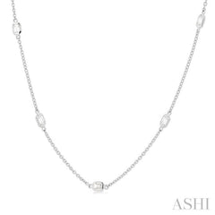 1 Ctw Emerald Cut Diamond Fashion Necklace in 14K White Gold 1 Ctw Emerald Cut Diamond Fashion Necklace in 14K White Gold