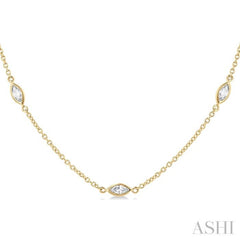 1 Ctw Marquise Cut Diamond Fashion Necklace in 14K Yellow Gold 1 Ctw Marquise Cut Diamond Fashion Necklace in 14K Yellow Gold