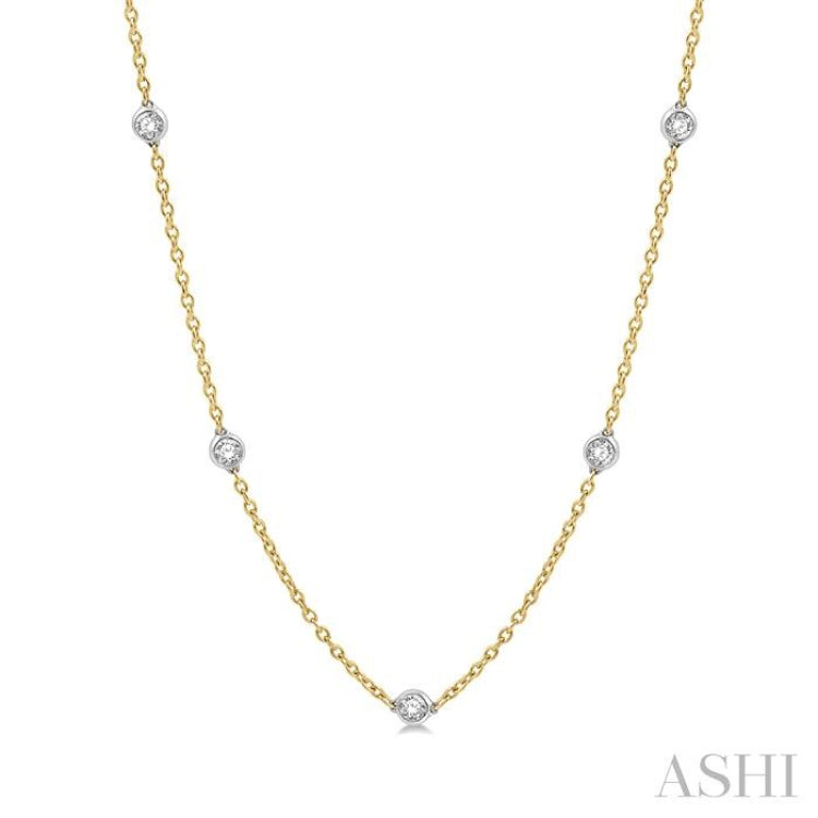 2 Ctw Round Cut Diamond Fashion Necklace in 14K Yellow and White Gold 2 Ctw Round Cut Diamond Fashion Necklace in 14K Yellow and White Gold