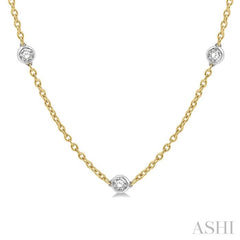 2 Ctw Round Cut Diamond Fashion Necklace in 14K Yellow and White Gold 2 Ctw Round Cut Diamond Fashion Necklace in 14K Yellow and White Gold