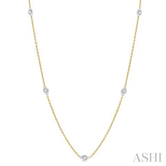 1/2 Ctw Round Cut Diamond Fashion Necklace in 14K Yellow and White Gold 1/2 Ctw Round Cut Diamond Fashion Necklace in 14K Yellow and White Gold