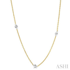 1/2 Ctw Round Cut Diamond Fashion Necklace in 14K Yellow and White Gold 1/2 Ctw Round Cut Diamond Fashion Necklace in 14K Yellow and White Gold