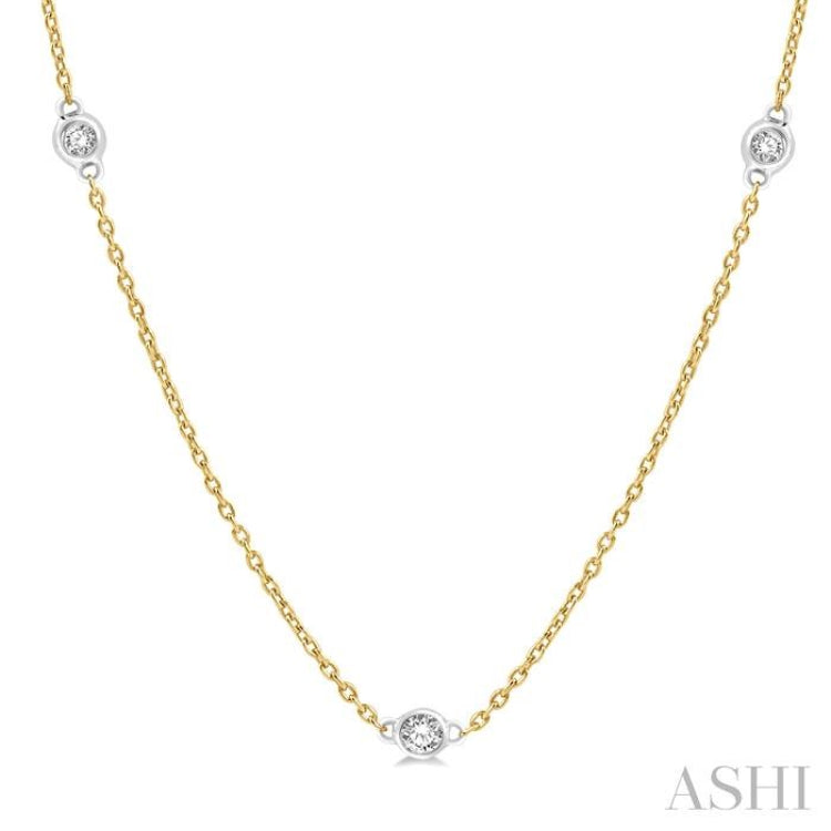 1/2 Ctw Round Cut Diamond Fashion Necklace in 14K Yellow and White Gold 1/2 Ctw Round Cut Diamond Fashion Necklace in 14K Yellow and White Gold