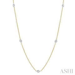 1/4 Ctw Round Cut Diamond Fashion Necklace in 14K Yellow and White Gold 1/4 Ctw Round Cut Diamond Fashion Necklace in 14K Yellow and White Gold