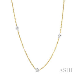 1/4 Ctw Round Cut Diamond Fashion Necklace in 14K Yellow and White Gold 1/4 Ctw Round Cut Diamond Fashion Necklace in 14K Yellow and White Gold
