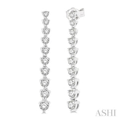 1/2 ctw Round Cut Diamond Riviera Drop Earring in 14K White Gold 1/2 ctw Round Cut Diamond Riviera Drop Earring in 14K White Gold