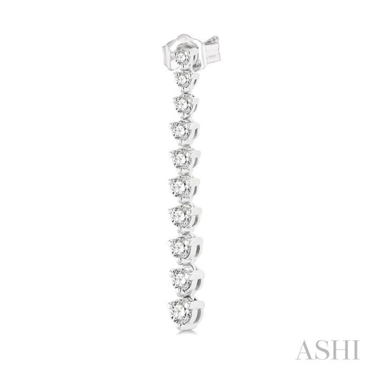 1/2 ctw Round Cut Diamond Riviera Drop Earring in 14K White Gold 1/2 ctw Round Cut Diamond Riviera Drop Earring in 14K White Gold