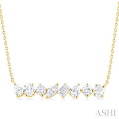 1 1/10 Ctw Scatter Multi Cut Diamond Fashion Necklace in 14K Yellow Gold 1 1/10 Ctw Scatter Multi Cut Diamond Fashion Necklace in 14K Yellow Gold