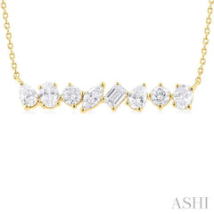 1 1/10 Ctw Scatter Multi Cut Diamond Fashion Necklace in 14K Yellow Gold 1 1/10 Ctw Scatter Multi Cut Diamond Fashion Necklace in 14K Yellow Gold
