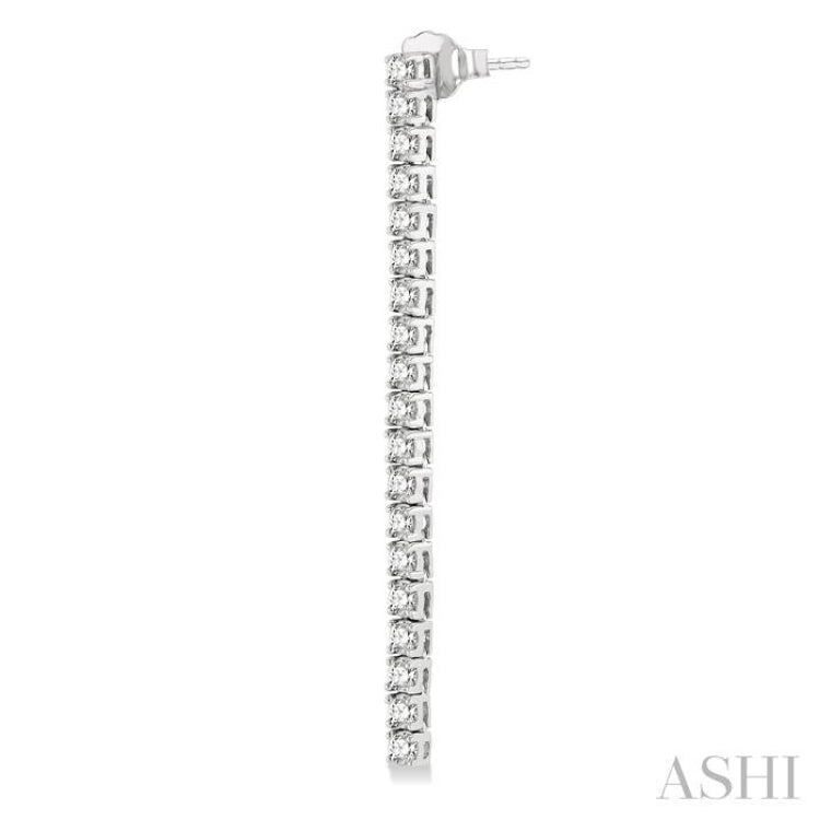 2 ctw Single Line Drop Round Cut Diamond Tennis Earring in 14K White Gold 2 ctw Single Line Drop Round Cut Diamond Tennis Earring in 14K White Gold