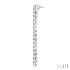 3 ctw Single Line Drop Round Cut Diamond Tennis Earring in 14K White Gold 3 ctw Single Line Drop Round Cut Diamond Tennis Earring in 14K White Gold