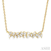 1/5 Ctw Scatter Baguette Cut Diamond Fashion Necklace in 14K Yellow Gold