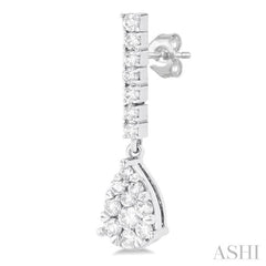 5/8 ctw Pear Drop Round Cut Diamond Earring in 14K White Gold 5/8 ctw Pear Drop Round Cut Diamond Earring in 14K White Gold