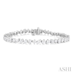 5 3/4 Ctw Mixed Shape Cut Diamond Fashion Bracelet in 14K White Gold 5 3/4 Ctw Mixed Shape Cut Diamond Fashion Bracelet in 14K White Gold